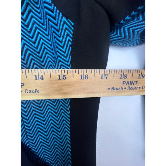 Carlisle Women's  6 Blue/Black Chevron Print Zip Front Long Sleeve Suit Jacket - Picture 4 of 7